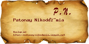 Patonay Nikodémia névjegykártya